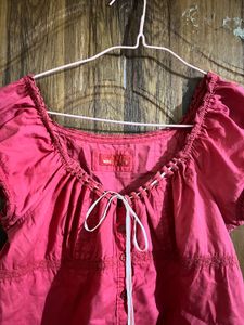 Pink edc cottage core baby doll shirt