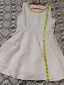 Elegant White Textured Dress