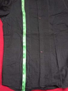 Stylish Black Shirt with front frill pattern
