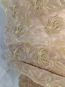 Elegant Gold Embroidered Maxi Dress