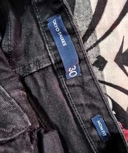 y2k customised printed jeans black charcoal grunge
