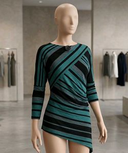 Asymmetrical Striped Tunic Top