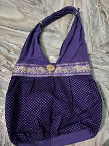 Boho Style Purple Elephant Pattern Bag