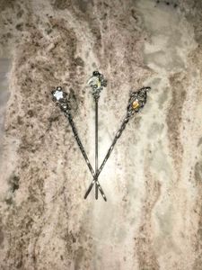 3 Pcs Star Hairpin Set - Elegant Silver