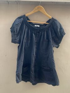 Blue Off-Shoulder Blouse