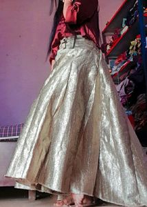 Golden Polyester Skirt