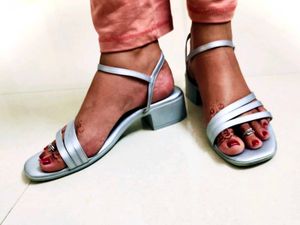 STUNNING &amp; NEW: Aurelia Silver Block Heels