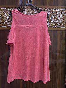 Pink Cold Shoulder Tunic Top