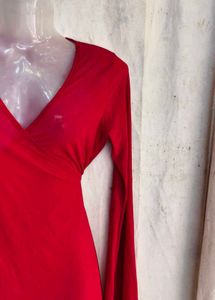 Chic Red Wrap Dress