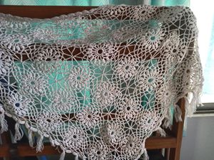 Woolen Handmade  Crochet Poncho Type Stole
