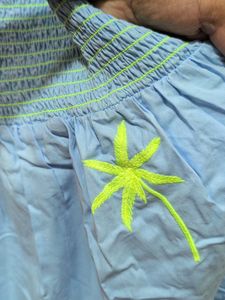 Light Blue Gown with Moon and Star Print