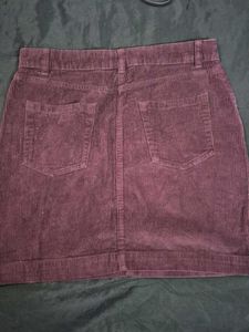 Corduroy knee length Skirt