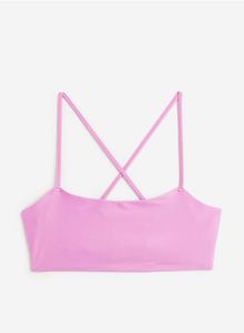 2 bikini tops: H&M lavender + Bali thrift