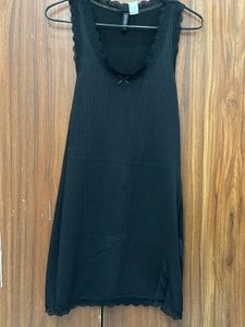 H&amp;M Black  Lace Trim Sleeveless short bodyco