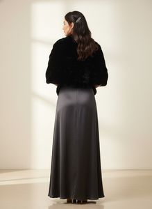 Elegant Black Faux Fur Stole