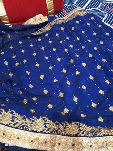 Stunning Blue Embroidered Saree