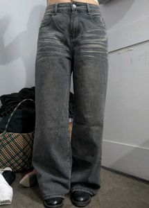 Gray Wash Wide Leg Jeans