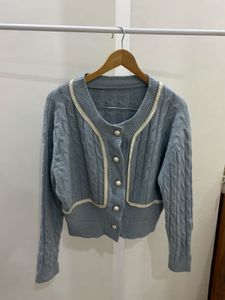 Light Blue Cable Knit cardigan