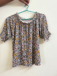 Floral Smocked Off-Shoulder Top