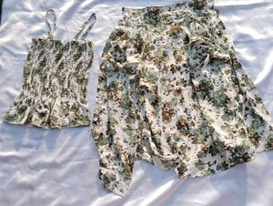 Floral Print Top &amp; Cami Set