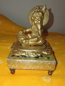 Brass Krishna Idol on Sihasan -