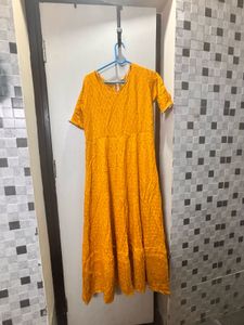 Vibrant Yellow Anarkali Gown with Dupatta