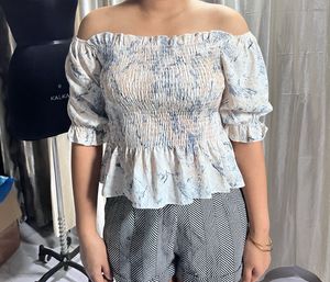 Smocked Off-Shoulder Top