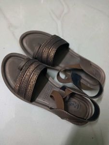 Sparkly Brown Flat Sandals