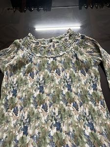 Floral Print Pleated Tunic Top