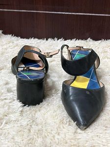 Stylish Black Heels with Ankle Strap