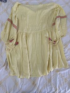 Embroidered Yellow Kurta
