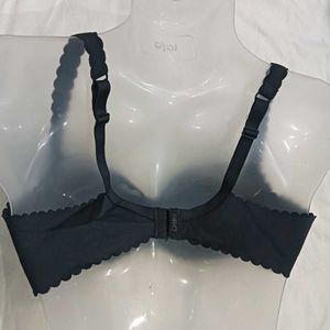 Black 🪔Sheer Trim Bra