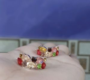 Trendy Korean Stone Earrings Multi Colour