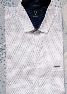 Stylish White Dotted Men's Shirt