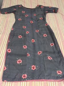 Striped Floral Print Dress