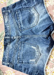 Distressed Denim Shorts