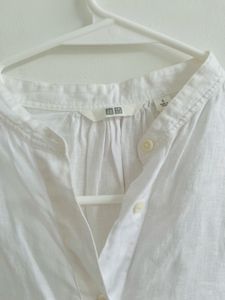 Classic White Linen Button-Up Shirt