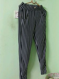 Striped High-Waisted Pants