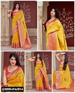 Elegant Yellow Banarasi Silk Saree