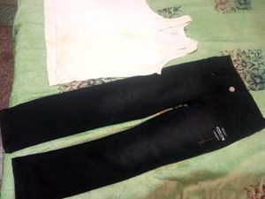 Black Jeans & White Tank Top Set
