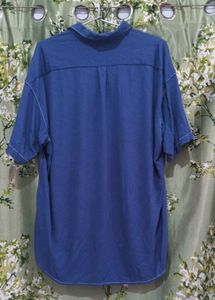 THE SHOP TK Blue Short Sleeve Button-Up Shirt