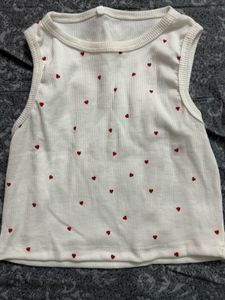 Heart Print Sleeveless Top