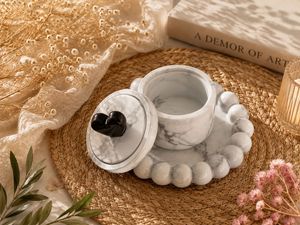Heart Decor Jar with bubble tray