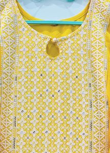 Bright Yellow Embroidered Kurta