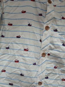 boys Striped Boat Print Shirt