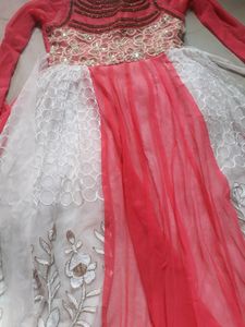 Rose  Red And White Gown