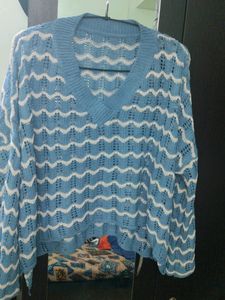 Blue And White Top