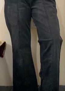 Women's High-Waist Wide-Leg Black Denim Jeans