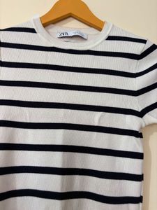 Zara Striped Knit Crop Top