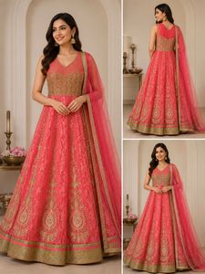 🔥SALE🔥Stunning Pink Embroidered Gown